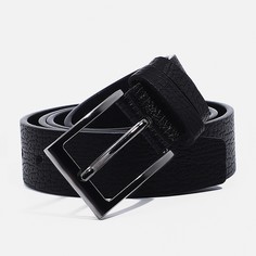 Ремень мужской, ширина 3,5 см, винт, пряжка металл, цвет черный No Brand