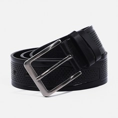 Ремень мужской, ширина 4 см, винт, пряжка металл, цвет черный No Brand