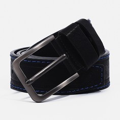 Ремень мужской, ширина 4 см, винт, пряжка металл, цвет черный No Brand