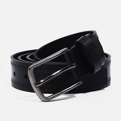 Ремень мужской, ширина 4 см, винт, пряжка металл, цвет черный No Brand