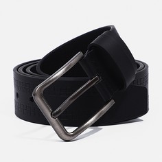 Ремень мужской, ширина 4 см, винт, пряжка металл, цвет черный No Brand