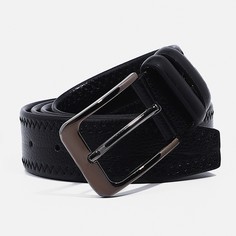 Ремень мужской, ширина 4 см, винт, пряжка металл, цвет черный No Brand