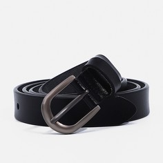 Ремень женский, ширина 2,5 см, винт, пряжка металл, цвет черный No Brand