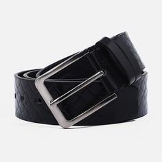 Ремень мужской, ширина 4 см, винт, пряжка металл, цвет черный No Brand
