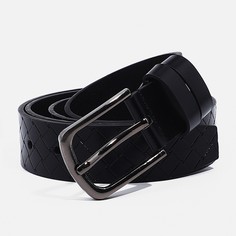 Ремень мужской, ширина 4 см, винт, пряжка металл, цвет черный No Brand