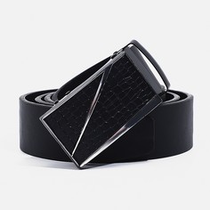 Ремень мужской, ширина 4 см, автомат, пряжка металл, цвет черный No Brand