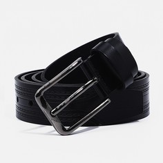Ремень мужской, ширина 4 см, винт, пряжка металл, цвет черный No Brand