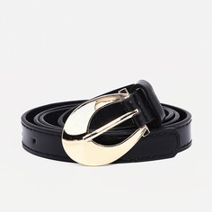 Ремень женский, ширина 1.8 см, винт, пряжка металл, цвет черный No Brand