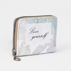 Кошелек на молнии, отдел для карт, для монет, цвет белый No Brand