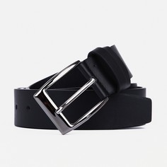 Ремень мужской, ширина 4 см, винт, пряжка металл, цвет черный No Brand
