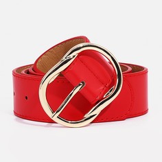 Ремень женский, ширина 4 см, пряжка металл, цвет красный No Brand