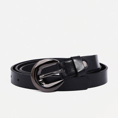 Ремень женский, ширина 2 см, винт, пряжка металл, цвет черный No Brand