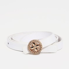 Ремень женский, ширина 1.4 см, пряжка металл, цвет белый No Brand