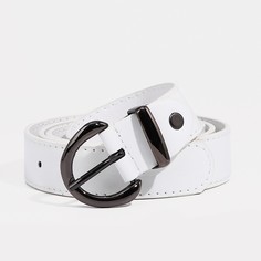 Ремень женский, ширина 2.7 см, винт, пряжка металл, цвет белый No Brand