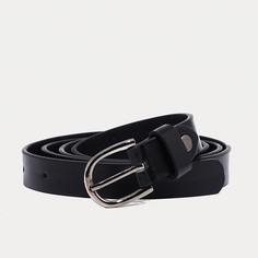 Ремень женский, ширина 1.8 см, винт, пряжка металл, цвет черный No Brand