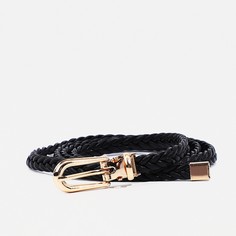 Ремень женский, ширина 0.8 см, пряжка металл, цвет черный No Brand