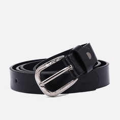 Ремень женский, ширина 2,2 см, винт, пряжка металл, цвет черный No Brand