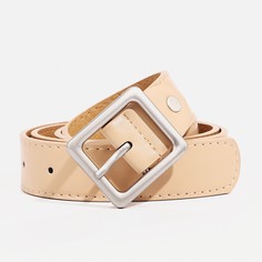 Ремень женский, ширина 2,8 см, винт, пряжка металл, цвет бежевый No Brand