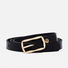 Ремень женский, ширина 1.8 см, винт, пряжка металл, цвет черный No Brand
