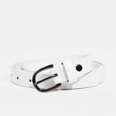 Ремень женский, ширина 1.8 см, винт, пряжка металл, цвет белый No Brand