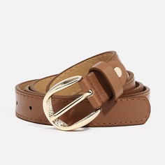 Ремень женский, ширина 2,2 см, винт, пряжка металл, цвет коричневый No Brand