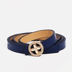 Ремень женский, ширина 1.4 см, пряжка металл, цвет синий No Brand