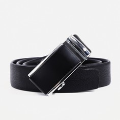 Ремень мужской, ширина 3,5 см, автомат, пряжка металл, цвет черный No Brand