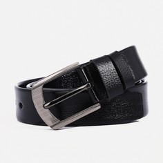 Ремень мужской, ширина 3,8 см, винт, пряжка металл, цвет черный No Brand