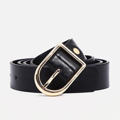 Ремень женский, ширина 2,8 см, винт, пряжка металл, цвет черный No Brand