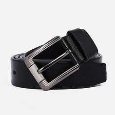 Ремень мужской, ширина 3,8 см, винт, пряжка металл, цвет черный No Brand