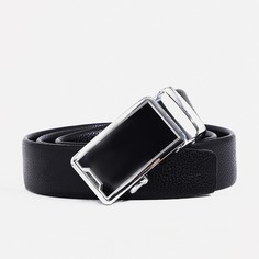 Ремень мужской, ширина 3,5 см, автомат, пряжка металл, цвет черный No Brand