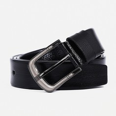 Ремень мужской, ширина 3,8 см, винт, пряжка металл, цвет черный No Brand