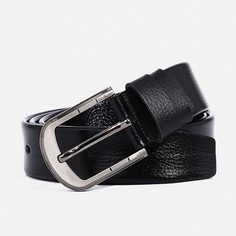 Ремень мужской, ширина 3,8 см, винт, пряжка металл, цвет черный No Brand