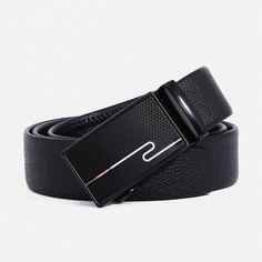 Ремень мужской, ширина 3,5 см, автомат, цвет черный No Brand