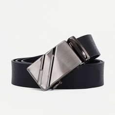 Ремень мужской, ширина 3.5 см, пряжка автомат, цвет черный No Brand