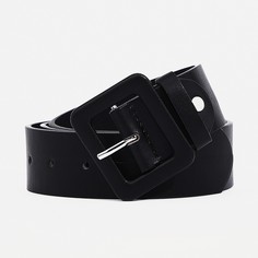 Ремень женский, ширина 3.3 см, винт, пряжка под кожу, цвет черный No Brand