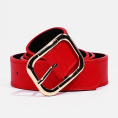 Ремень женский, ширина 3,3 см, пряжка металл, цвет красный No Brand