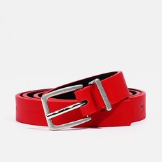 Ремень женский, ширина 2,2 см, пряжка металл, цвет красный No Brand