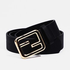 Ремень женский, ширина 3,5 см, пряжка металл, цвет черный No Brand