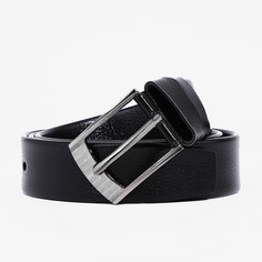 Ремень мужской, ширина 3.5 см, винт, пряжка металл, цвет черный No Brand