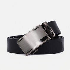 Ремень мужской, ширина 3.5 см, пряжка автомат, цвет черный No Brand