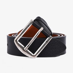 Ремень мужской, ширина 3.5 см, винт, пряжка металл, цвет черный No Brand