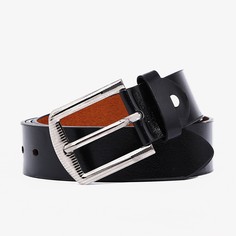 Ремень мужской, ширина 3.5 см, винт, пряжка металл, цвет черный No Brand