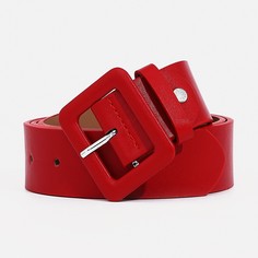 Ремень женский, ширина 3.3 см, винт, пряжка под кожу, цвет красный No Brand