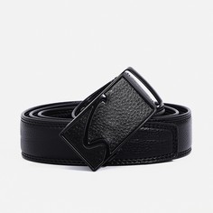 Ремень мужской, ширина 3.5 см, пряжка автомат, цвет черный No Brand