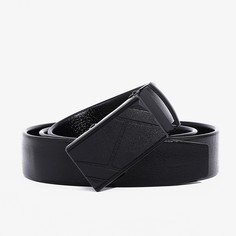 Ремень мужской, ширина 3.5 см, пряжка автомат, цвет черный No Brand