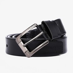 Ремень мужской, ширина 3.5 см, винт, пряжка металл, цвет черный No Brand