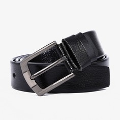 Ремень мужской, ширина 3.5 см, винт, пряжка металл, цвет черный No Brand