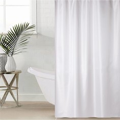 Штора в ванную этель цвет серый, 180*200 см, 80гр/м2, 100% п/э