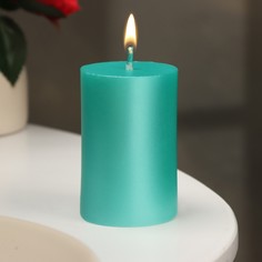 Свеча-цилиндр гладкая,5х7,5 см, пальмовый воск, тиффани, металлик, 6 ч Дарим красиво